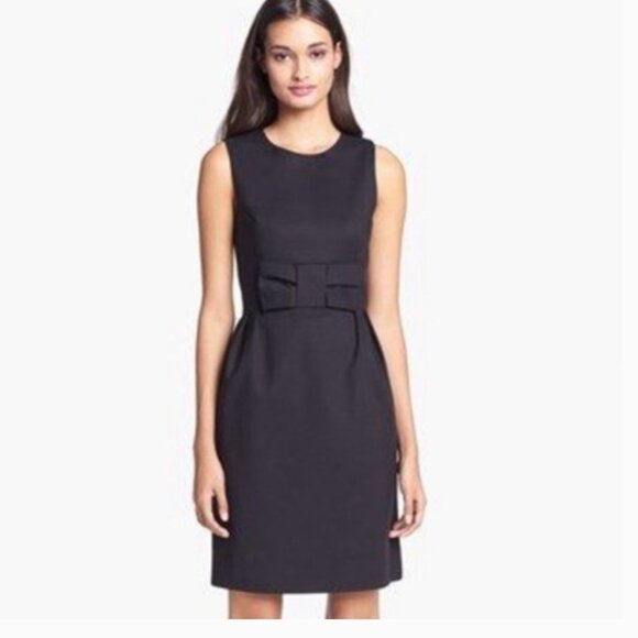Kate Spade Black Nicolette Bow Shift Elegant Sleeveless Cocktail Dress Size 12 - Picture 1 of 8